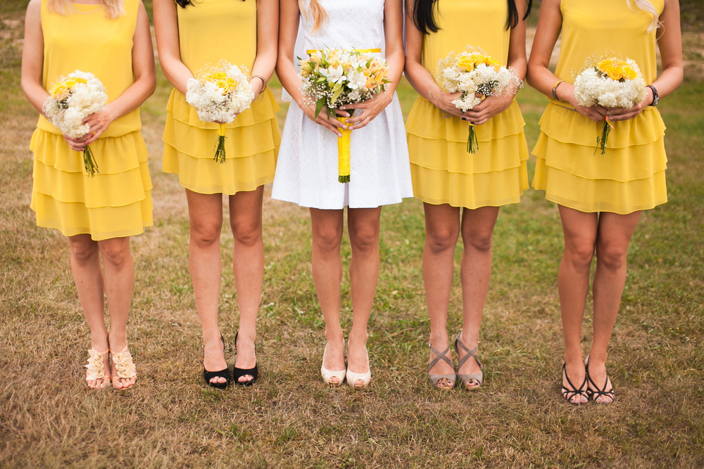 orange and yellow bridesmaid dresses