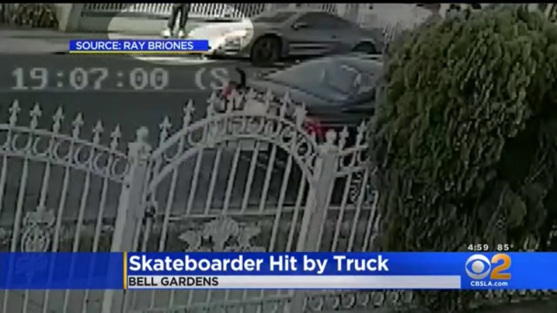 Truck Hits Skateboarder Cbs Los Angeles