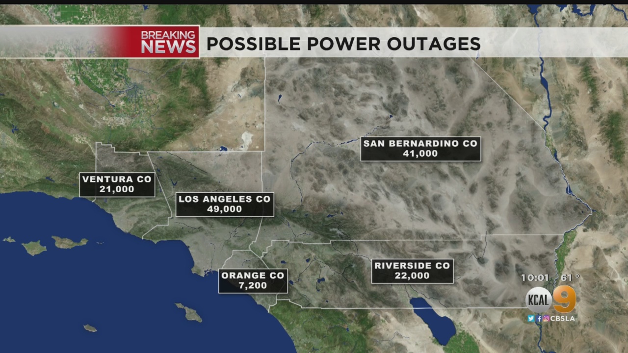 Socal Edison Warns 50 000 La County Customers May Lose Power In