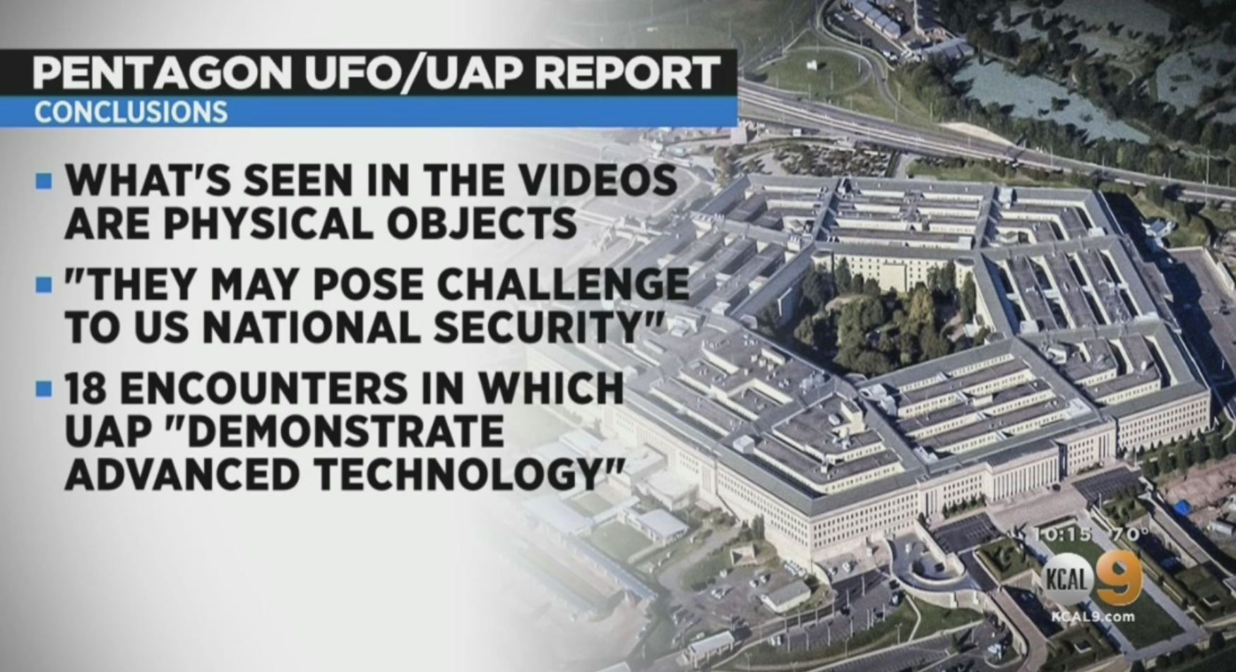 Are We Alone? Experts Weigh In On Pentagon&#39;s 9-Page &#39;Unidentified Aerial  Phenomena&#39; Report – CBS Los Angeles