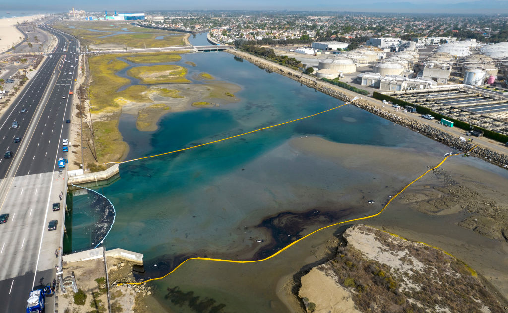 Huntington Beach Oil Spill Booms, Landscape Design Huntington Beach Fl
