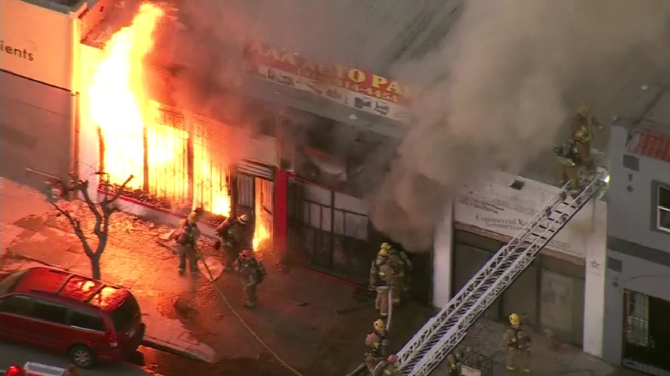 Firefighters Battle Commercial Building Fire In Arlington Heights