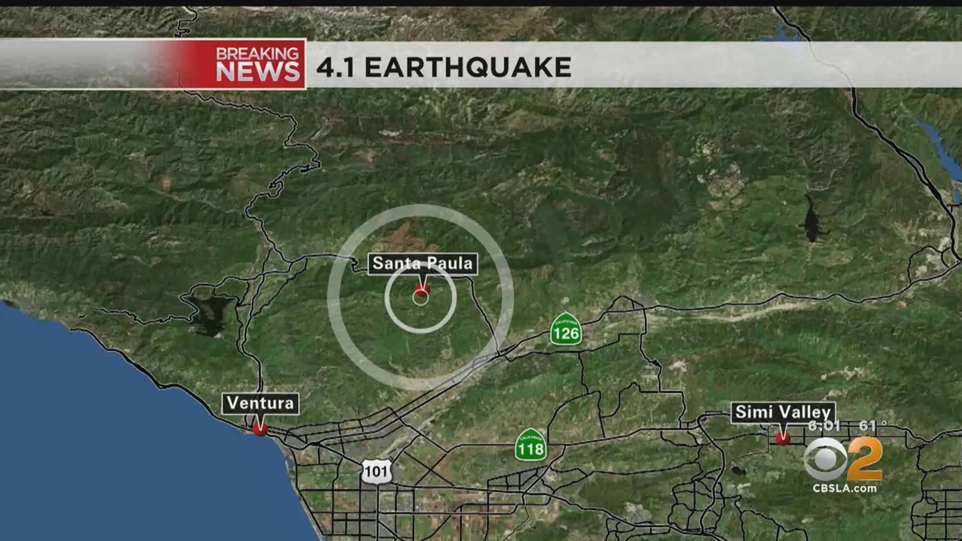 Magnitude 4.1 earthquake strikes Santa Paula – CBS Los Angeles